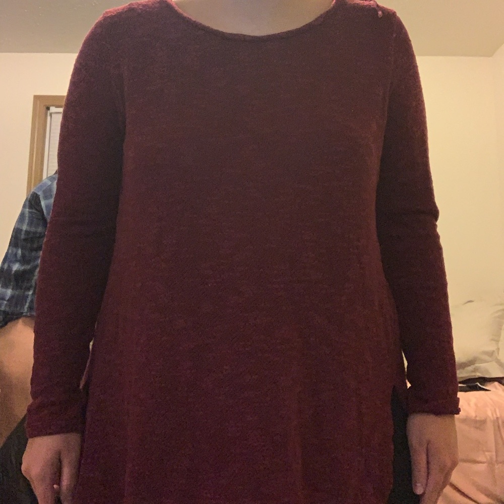 Long Sleeve Burgundy Sweater (size large)